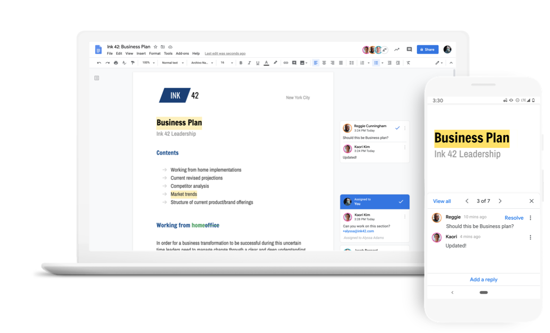 Commenting feature of Google Docs