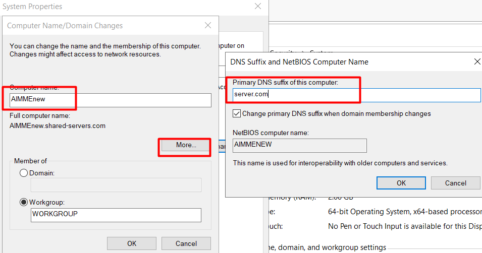 Computer Name/Domain Changes